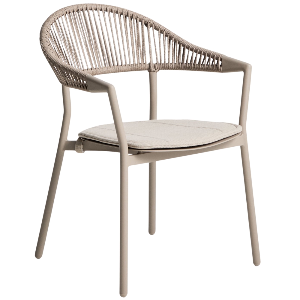 Kave Home Béžová zahradní židle Alimia s výpletem