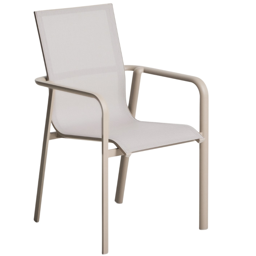 Kave Home Béžovošedá hliníková zahradní židle Canea