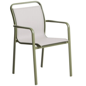 Kave Home Zelená hliníková zahradní židle Luri