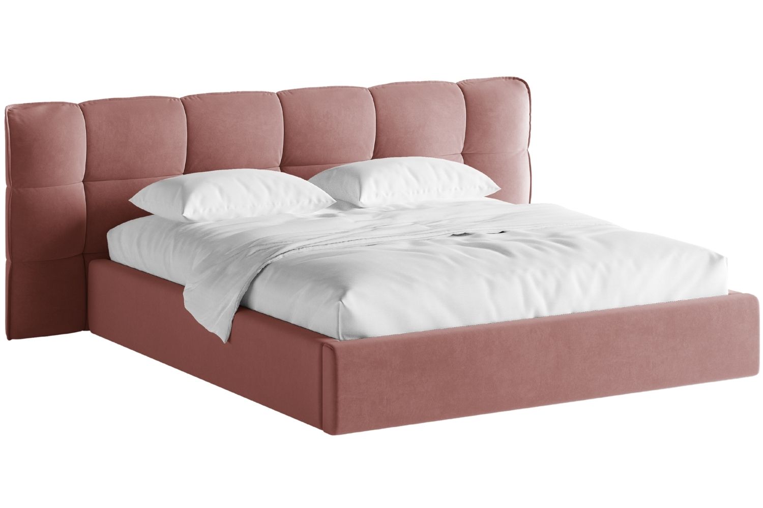 Micadoni Růžová sametová dvoulůžková postel Eric 160 x 200 cm s úložným prostorem
