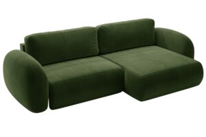 Maison Heritage Zelená sametová rozkládací pohovka Kora 262 cm