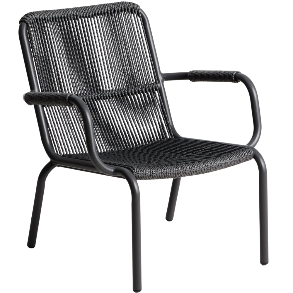 Kave Home Šedé kovové zahradní křeslo Salis s výpletem