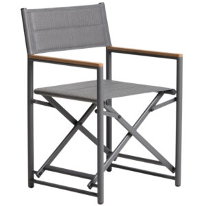 Kave Home Šedá skládací zahradní židle Tisno