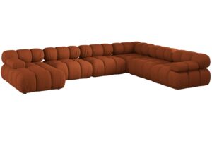 Micadoni Terakotově oranžová rohová pohovka Bellis II. 376 cm