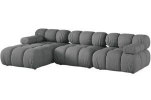 Micadoni Šedá rohová pohovka Bellis II. 282 cm