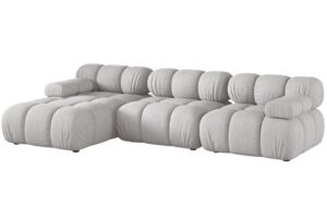 Micadoni Světle šedá rohová pohovka Bellis II. 282 cm