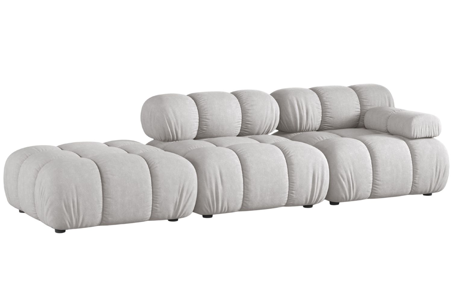 Micadoni Světle šedá čtyřmístná pohovka Bellis II. 282 cm