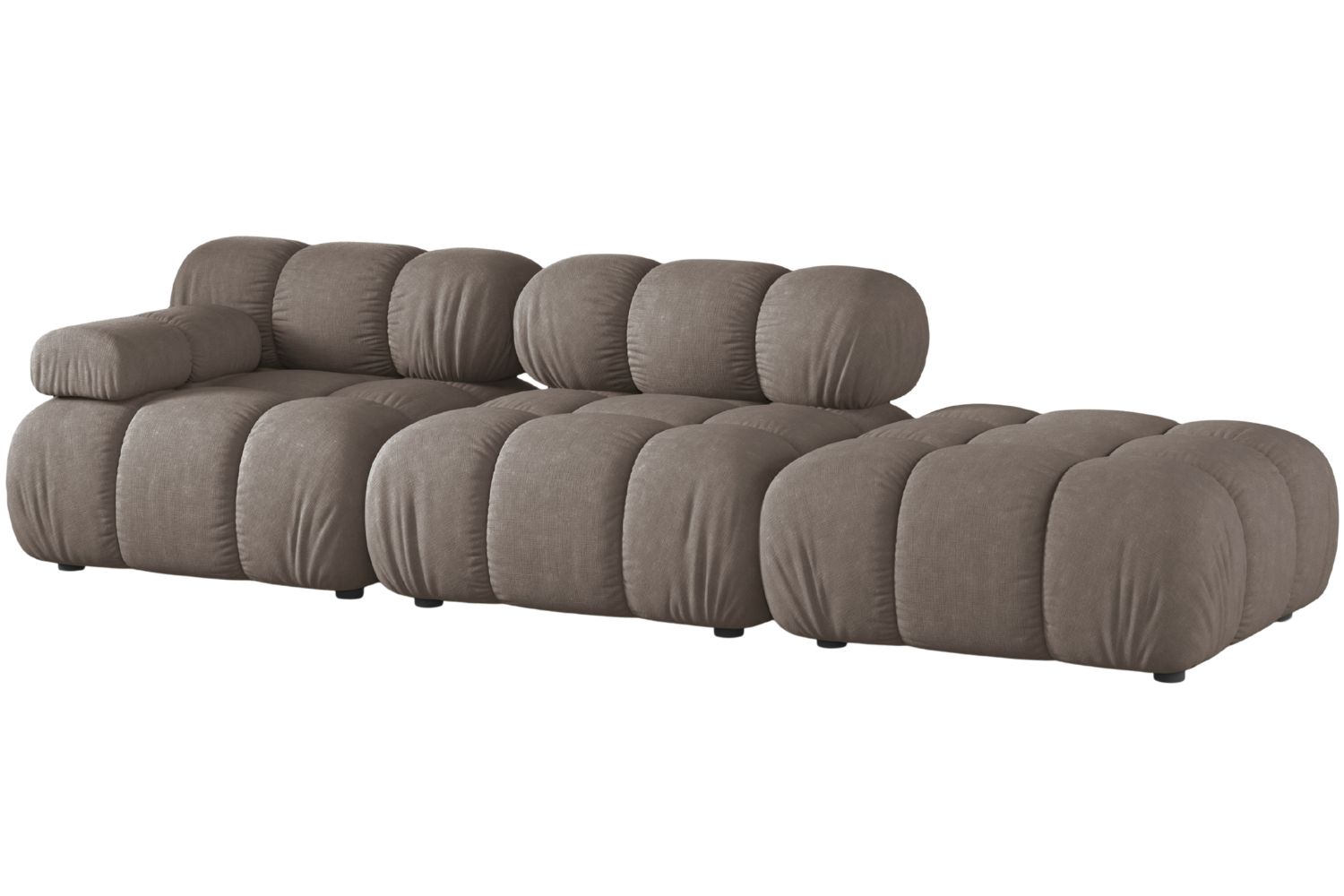 Hnědá čalouněná čtyřmístná pohovka MICADONI Bellis II. 282 cm