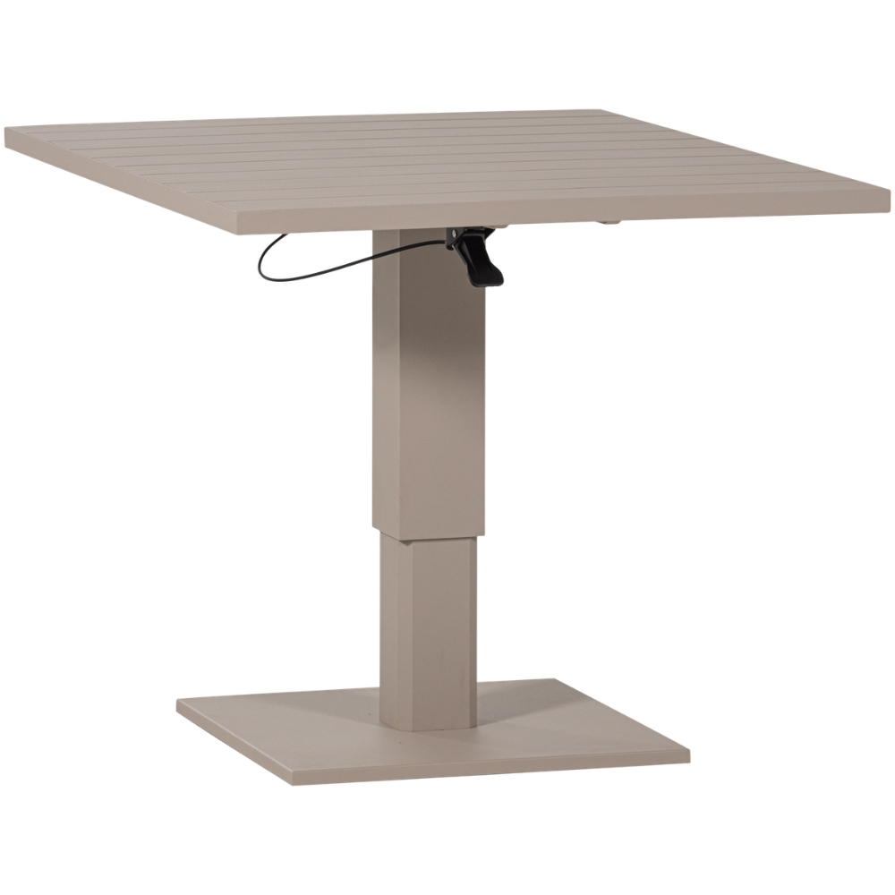 WOOOD Béžový kovový zahradní výškově nastavitelný bistro stolek Tesso 100 x 80 cm