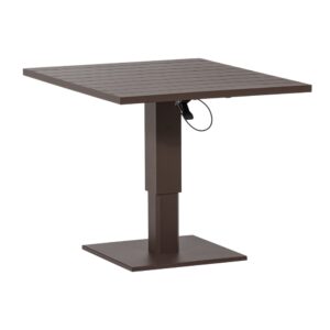 WOOOD Hnědý kovový zahradní výškově nastavitelný bistro stolek Tesso 100 x 80 cm