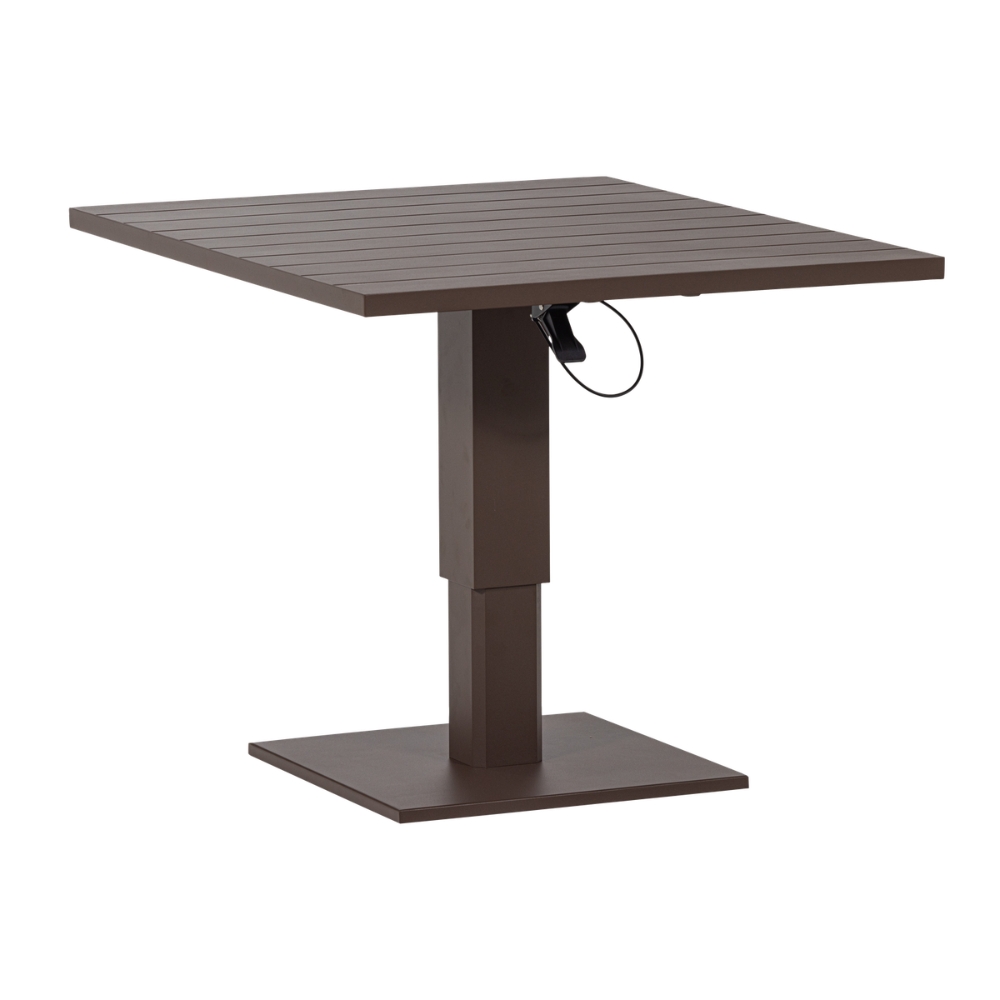 WOOOD Hnědý kovový zahradní výškově nastavitelný bistro stolek Tesso 100 x 80 cm