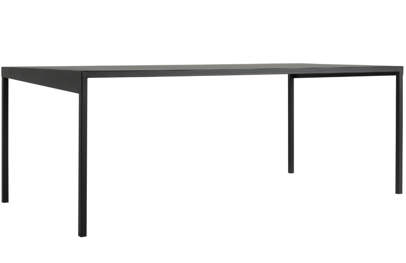 Nordic Design Černý kovový jídelní stůl Narvik 200 x 100 cm