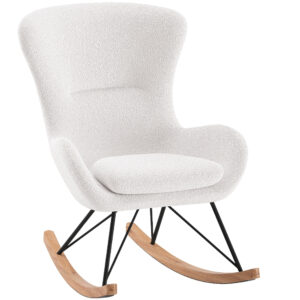 Vipack Bílé houpací křeslo Rocky