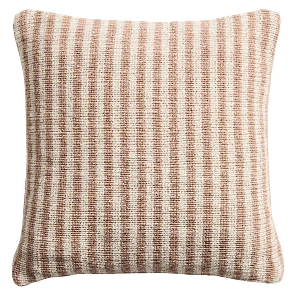 Kave Home Béžový pruhovaný povlak na polštář Dirome 45 x 45 cm