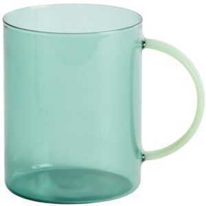 Kave Home Zelený skleněný hrnek Micla 400 ml