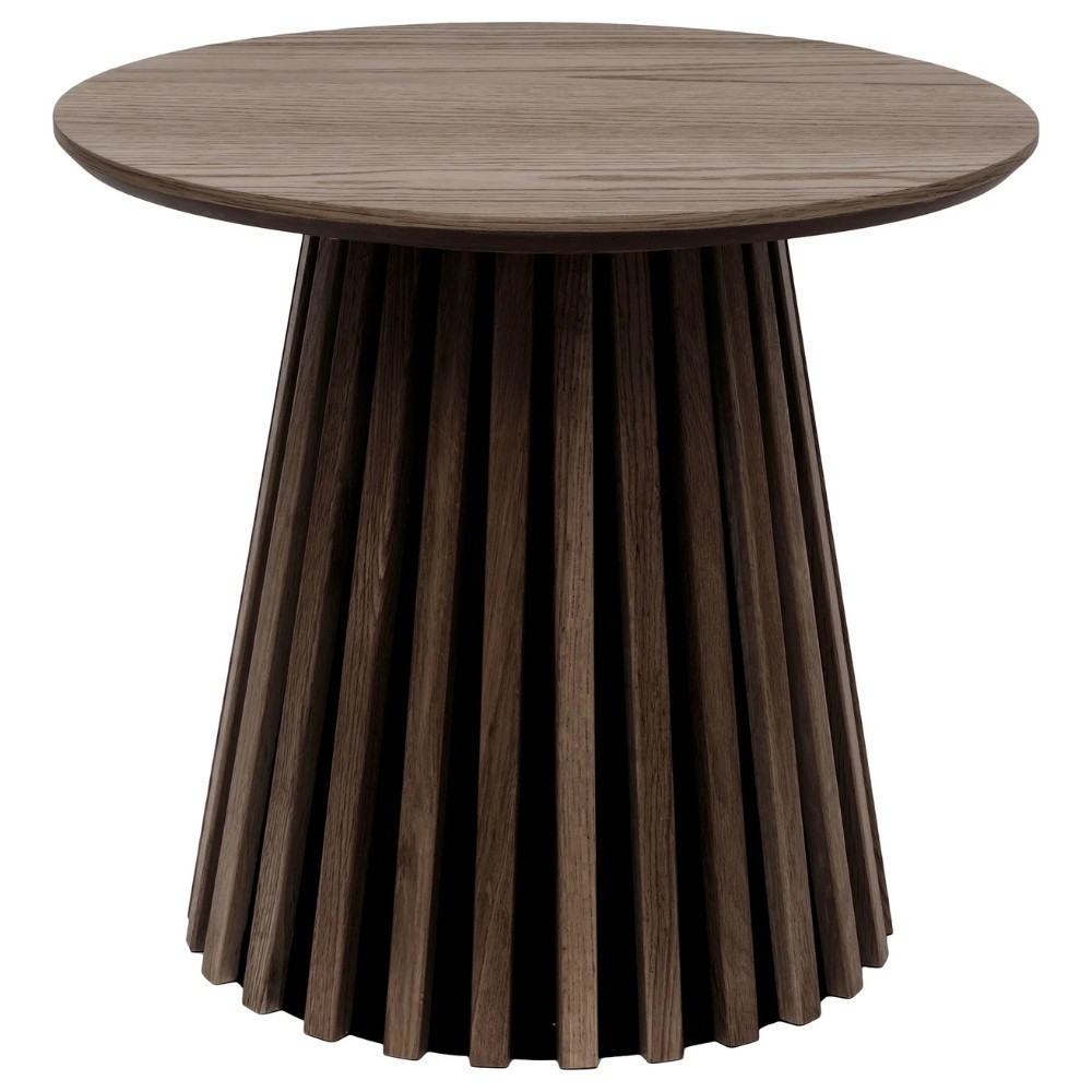 Nordic Living Tmavý dubový odkládací stolek Osaka 50 cm