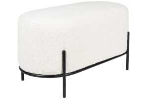 Housecraft Living Bílý bouclé taburet Boz 80 x 40 cm