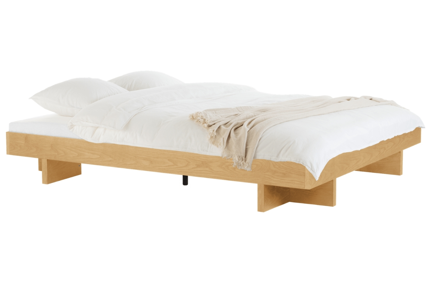 noo.ma Přírodní dvoulůžková postel Kito 200 x 200 cm