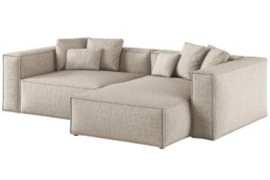 Cosmopolitan Design Béžová žinylková rohová pohovka Aveiro 254 cm