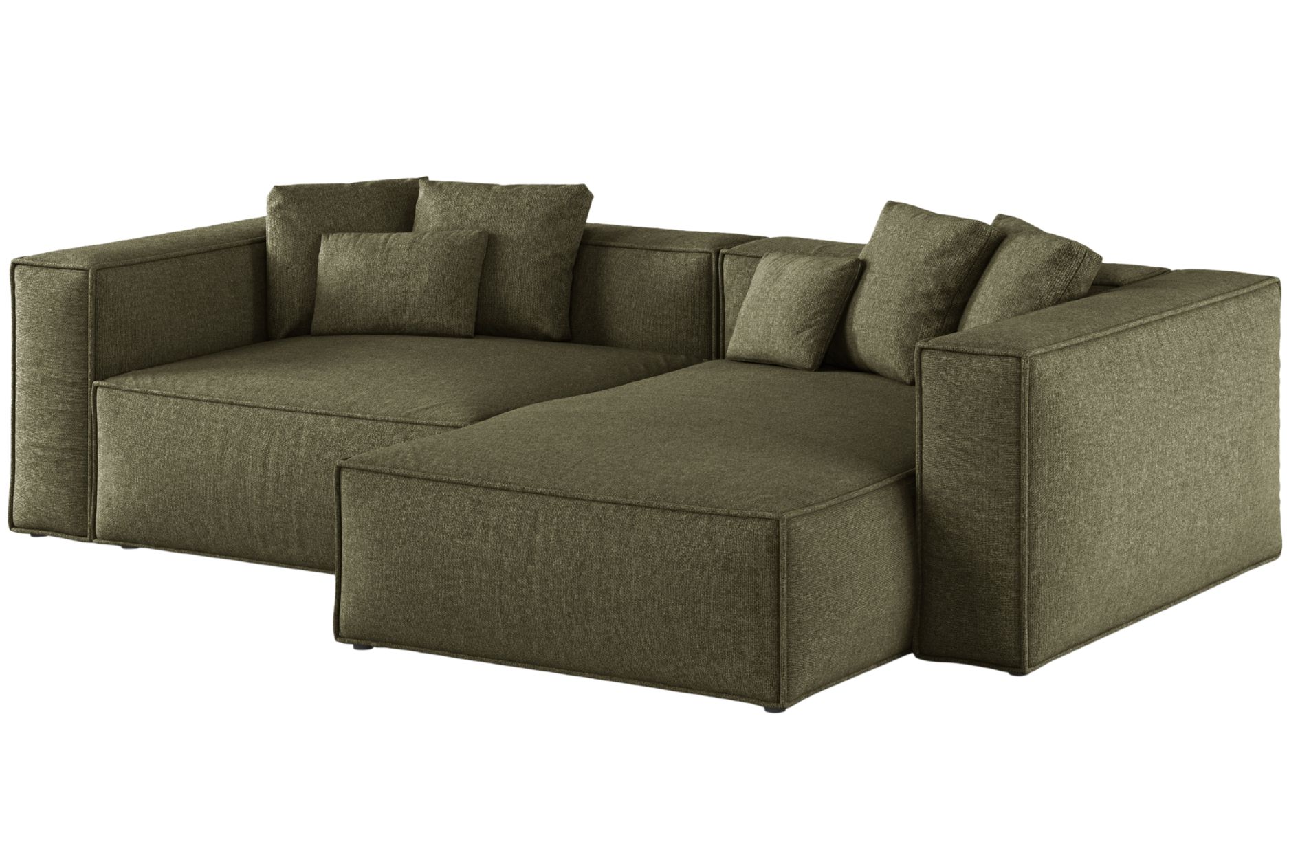 Cosmopolitan Design Zelená žinylková rohová pohovka Aveiro 254 cm