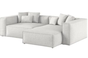 Cosmopolitan Design Světle šedá žinylková rohová pohovka Aveiro 254 cm