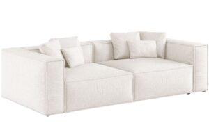 Cosmopolitan Design Bílá žinylková čtyřmístná pohovka Aveiro 236 cm