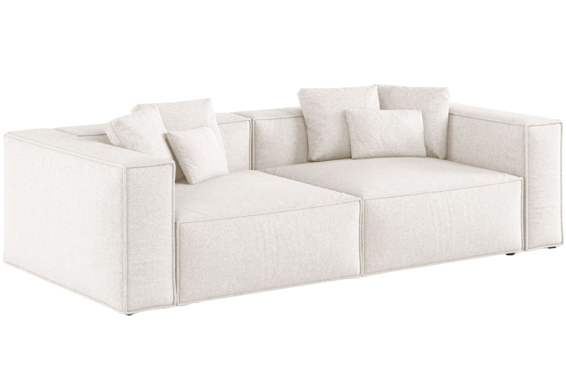 Cosmopolitan Design Bílá žinylková čtyřmístná pohovka Aveiro 236 cm