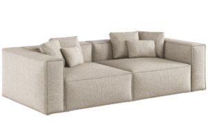 Cosmopolitan Design Béžová žinylková čtyřmístná pohovka Aveiro 236 cm