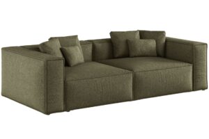 Cosmopolitan Design Zelená žinylková čtyřmístná pohovka Aveiro 236 cm