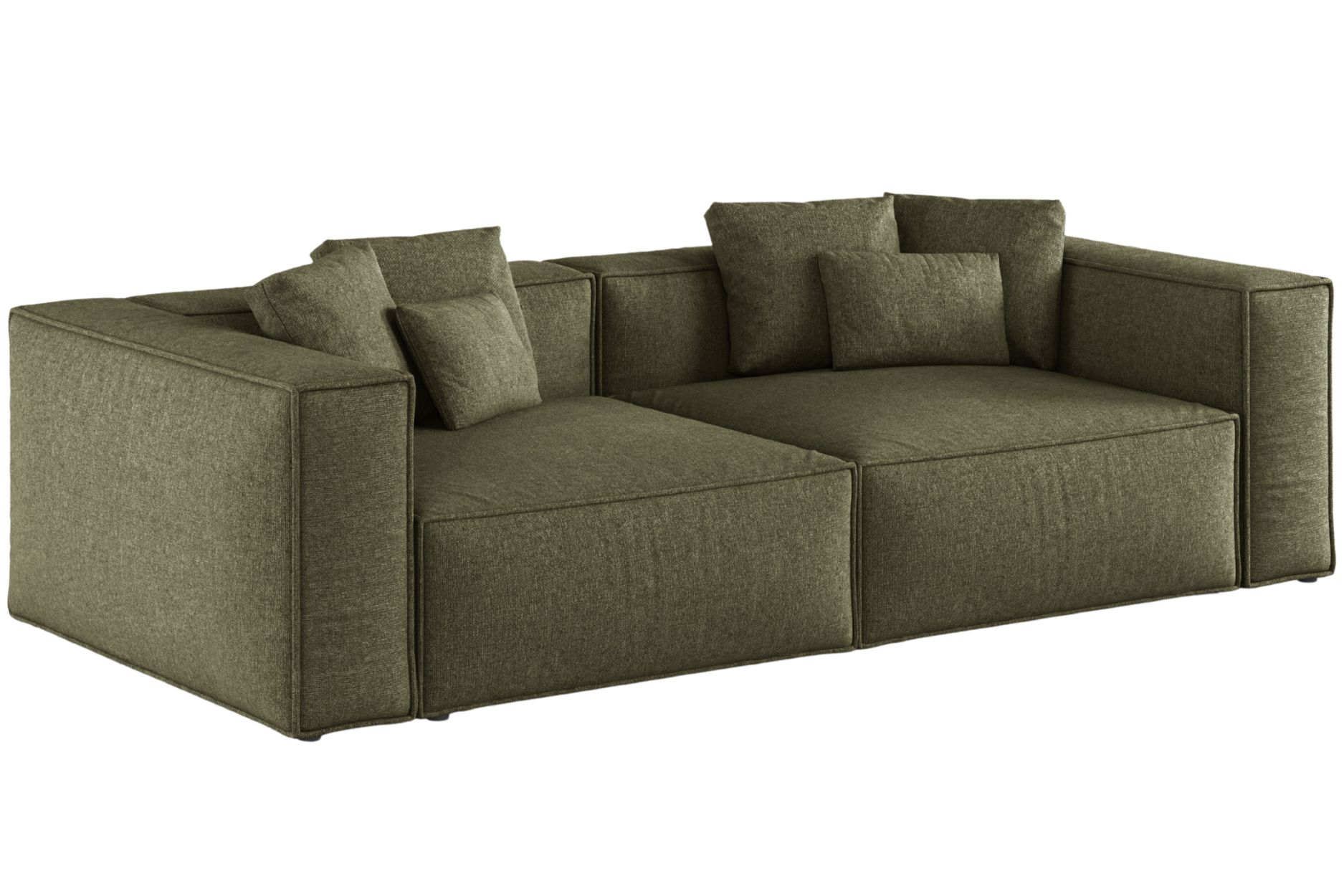 Cosmopolitan Design Zelená žinylková čtyřmístná pohovka Aveiro 236 cm