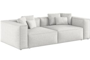 Cosmopolitan Design Světle šedá žinylková čtyřmístná pohovka Aveiro 236 cm