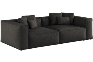 Cosmopolitan Design Černá žinylková čtyřmístná pohovka Aveiro 236 cm