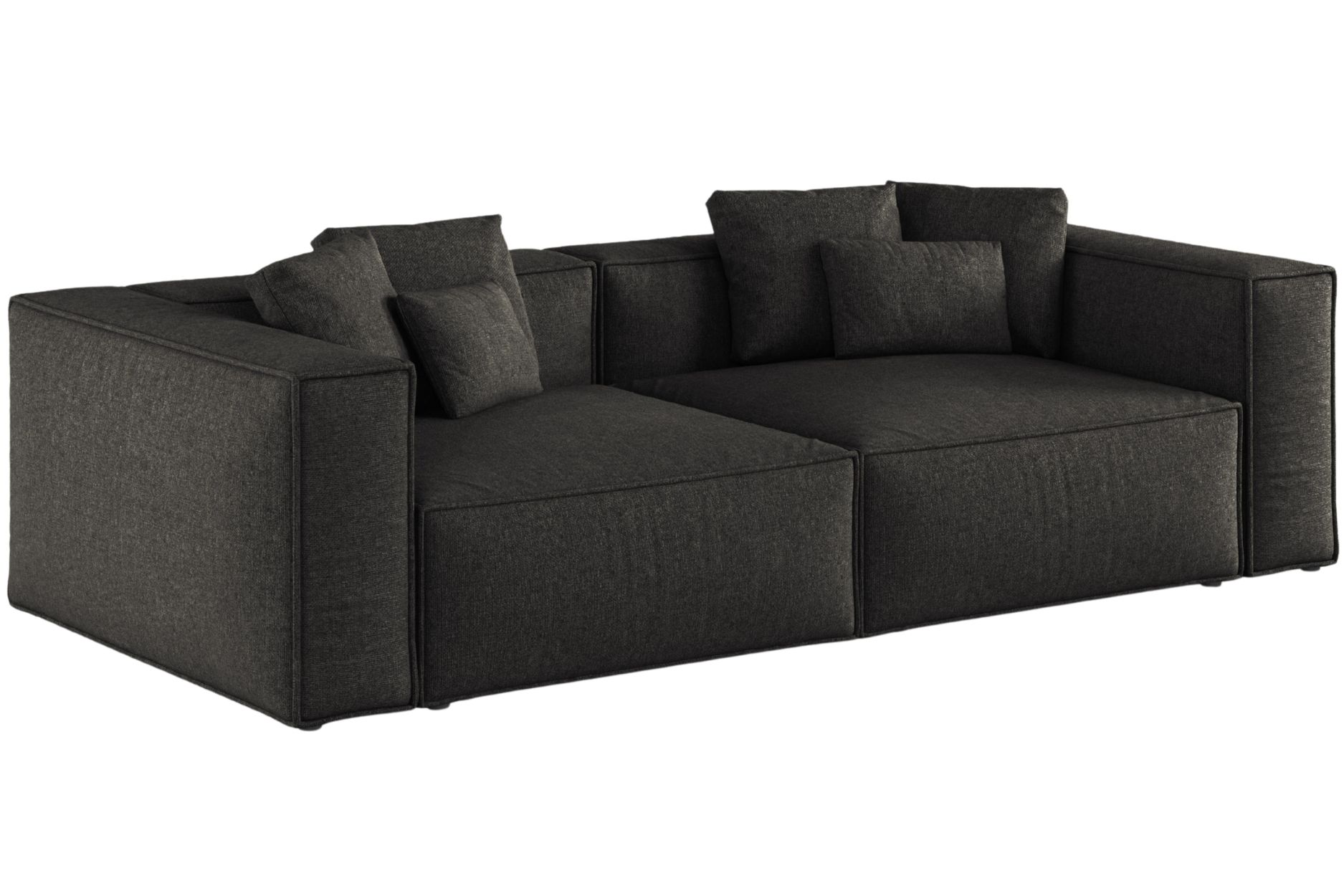 Cosmopolitan Design Černá žinylková čtyřmístná pohovka Aveiro 236 cm
