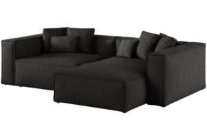 Cosmopolitan Design Černá rohová pohovka Aveiro 254 cm