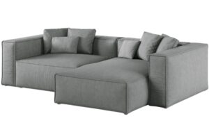 Cosmopolitan Design Šedá rohová pohovka Aveiro 254 cm
