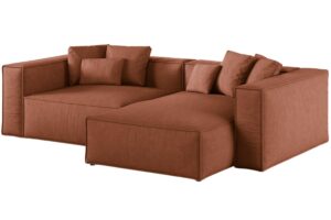 Cosmopolitan Design Terakotově oranžová rohová pohovka Aveiro 254 cm