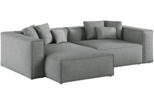 Cosmopolitan Design Šedá rohová pohovka Aveiro 254 cm