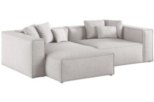 Cosmopolitan Design Světle šedá rohová pohovka Aveiro 254 cm