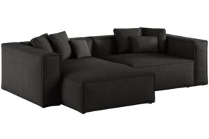 Cosmopolitan Design Černá rohová pohovka Aveiro 254 cm