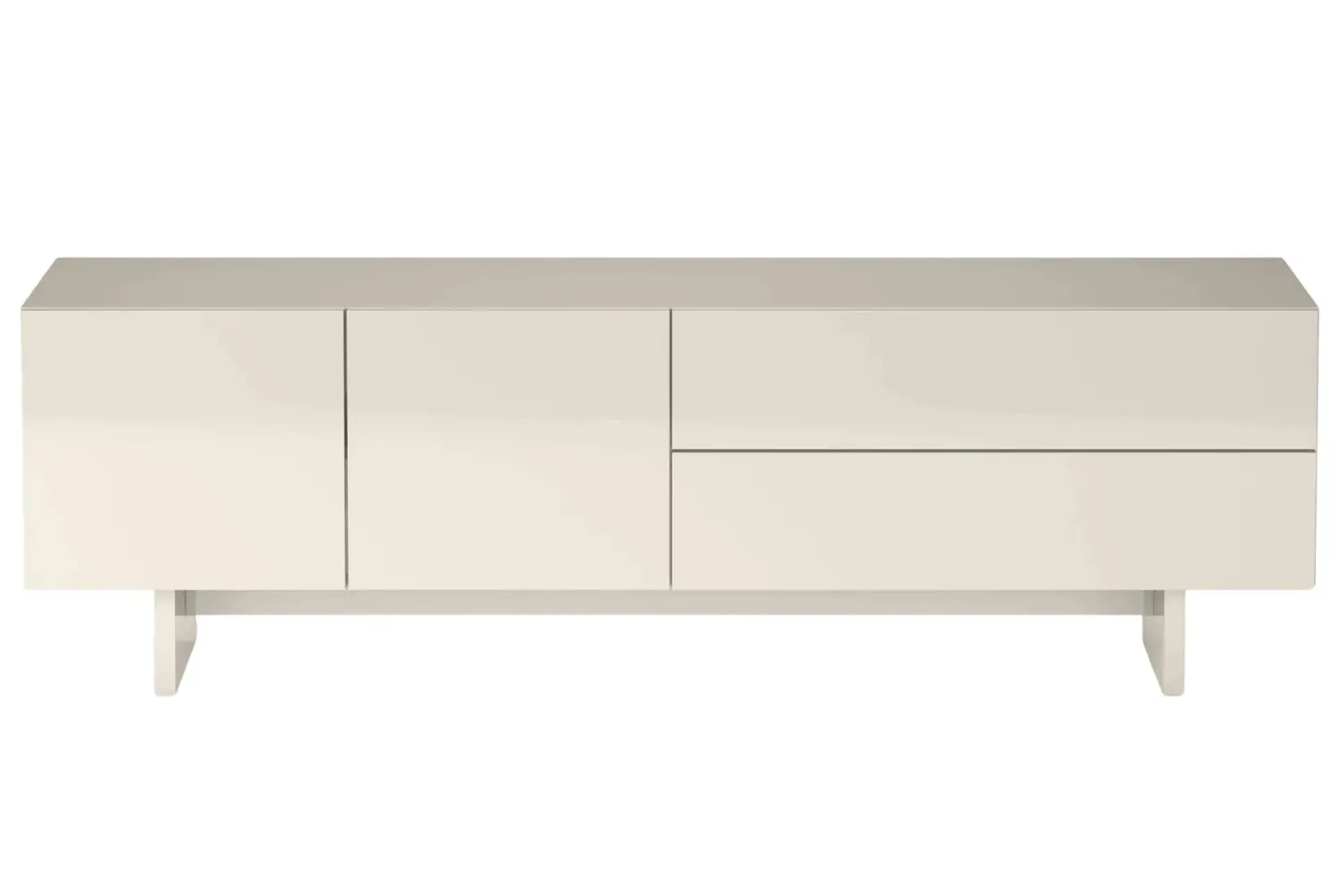Nova Nook Lesklý béžový TV stolek Glam 160 x 38 cm