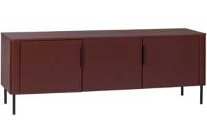 WOOOD Červený dřevěný TV stolek Gunnar 154 x 44 cm