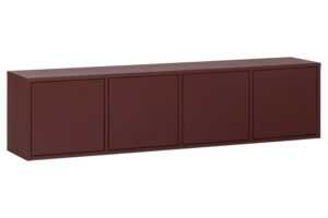 WOOOD Červený dřevěný TV stolek Merel 200 x 39 cm