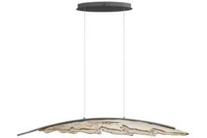 Nova Luce Šedohnědé skleněné závěsné LED světlo Amado 131 cm